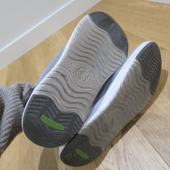 KIZIK Lima Hands Free Lace Up Shoes Sneakers in Gray Knit Comfy Travel Casual - Picture 14 of 14